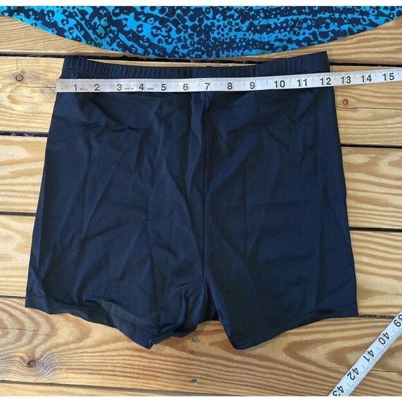 NEW Kim Gravel Smocked Bandeau & Shorts Swimsuit Set 8 Women’s Blue Black - Picture 7 of 11